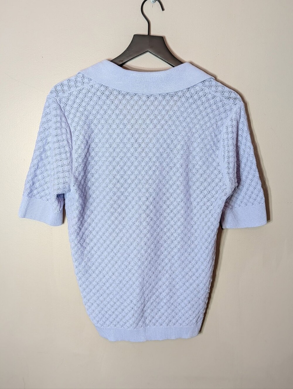 Ann Taylor Lilac Textured Knit Polo Sweater - Picture 6 of 8